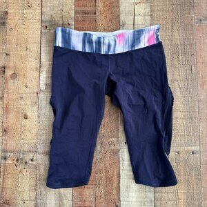 Lululemon run sun sprinter crop ruched mesh sides mirage indigo -10